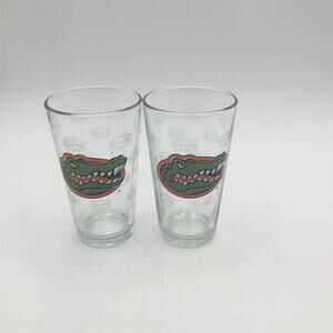 University of Florida Gators 16 oz Pint Glass Set of 2 Etched Logo